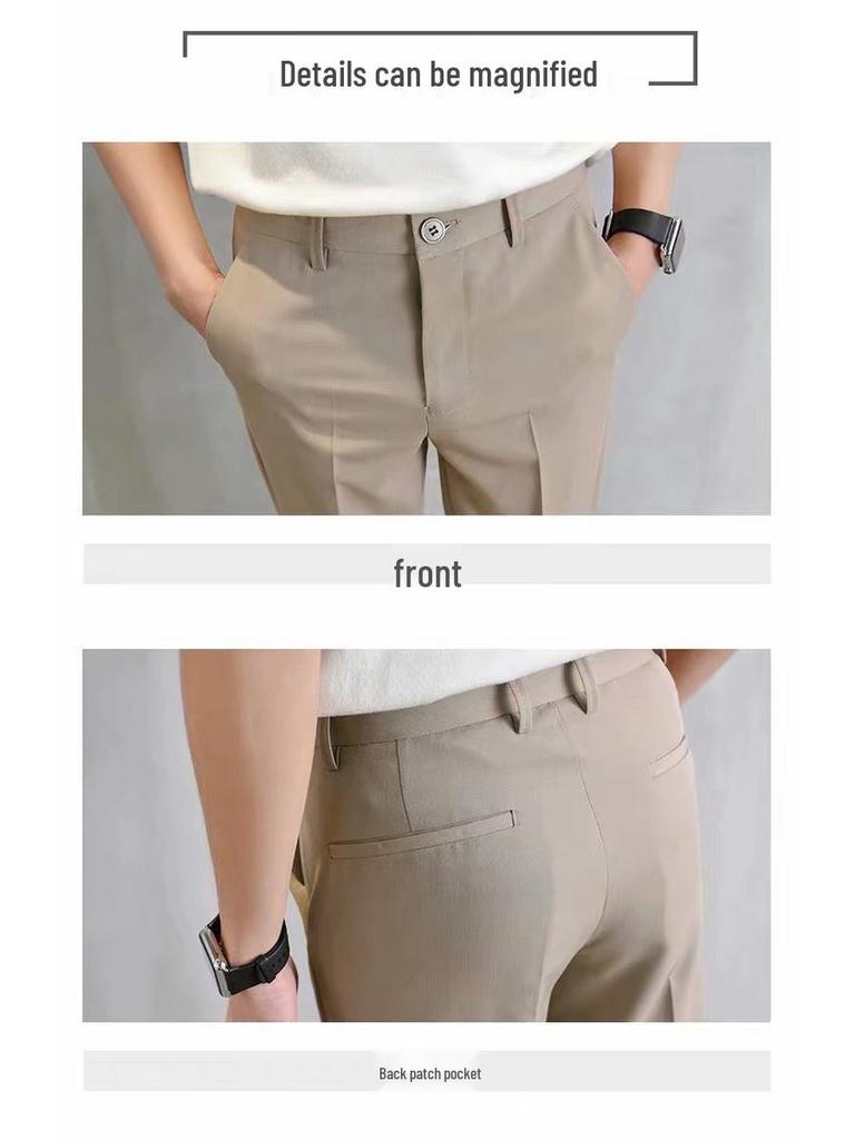 Мужские приталенные черные брюки от костюма в корейском стиле