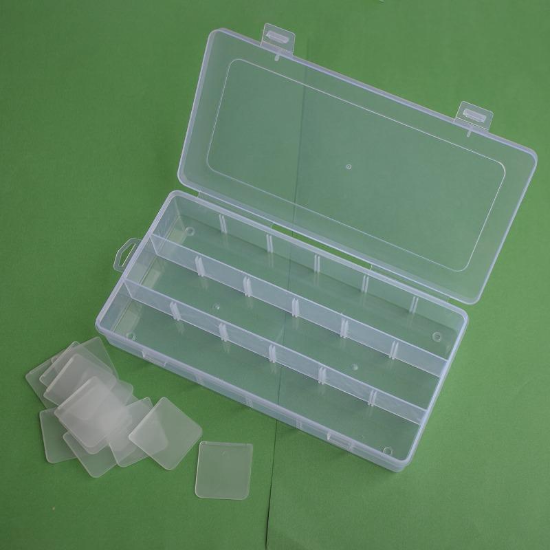 18 Grid Detachable Jewelry Earrings Stationery Storage Desktop Dustproof Transparent Plastic Nail Accessory Sorting Storage Box