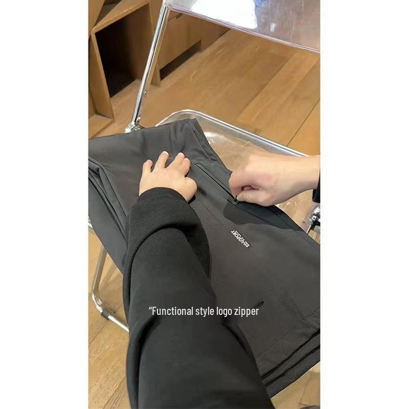 Men's Winter Fleece-Lined Windproof Waterproof Mountaineering Pants - Loose Straight-Leg Casual Long Pants