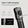 LED Mini Flashlight Type-C Rechargeable Pocket Zoom Flashlight 3 Lighting Modes Suitable for Outdoor Hiking Camping Fishing