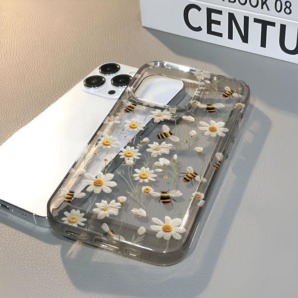 Чехол с пчелами для iPhone 17 16 15 14 13 12 11 Pro Max Ударопрочный Мягкий Чехол-Защита для Телефона 13 Pro Max 15 16 17 Air
