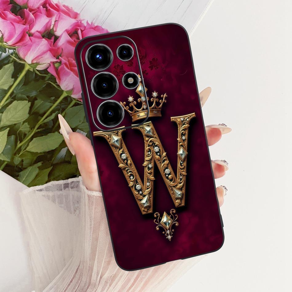 For Itel S26 Ultra 2026 Royal Crown Initial Letter Couple Phone Case For Itel Super 26Ultra Black Silicon Soft Covers Bumpers
