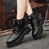 Модные мужские ботинки из высококачественной кожи, новинка, мужские высокие кеды на плоской подошве, удобные ботинки на шнуровке с низким голенищем, стильные мужские ботильоны