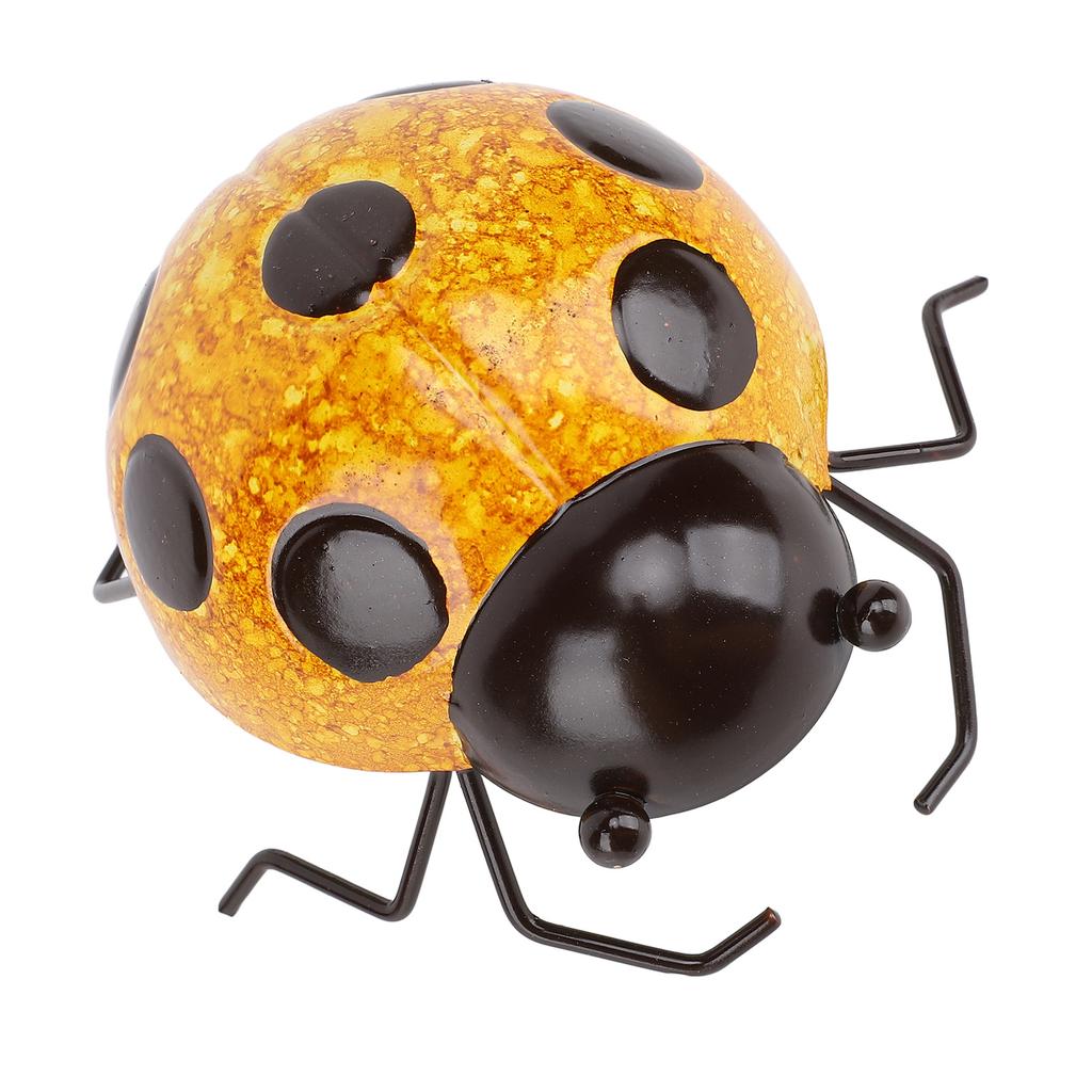 Metal Ladybird Handcrafted Iron Decorative Ladybird Sculpture Wall Art for Garden Yard Sidewalks