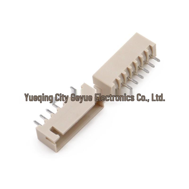 Beige XH2.54 High-Temp Resistant Right Angle Pin Header, 2.54mm Pitch, 2~20 Positions, Hot Wire Hole Compatible, Straight Pins