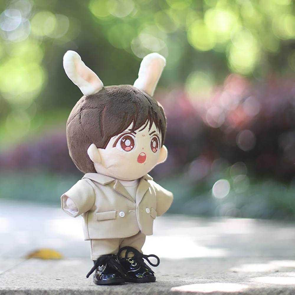 Nianniyhouse 20 см Кукольная одежда цвета молочного чая, костюм для плюшевых игрушек, топ, белые штаны, хлопковая кукольная одежда, детская кукольная одежда, футболка