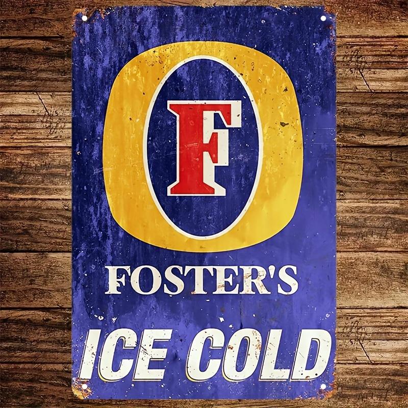 Плоский 2D, Винтажная металлическая настенная табличка пива Foster's Lager - Ретро, 8x12 дюймов, Рустик, Металлический декор для мужской комнаты, Гаражного бара и Игровой комнаты