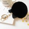 Rabbit Fur Pom-pom Key Chain Bag Charm Fluffy Puff Ball Bow Key Ring Car Pendant Fashion Decoration Accessories Supplies