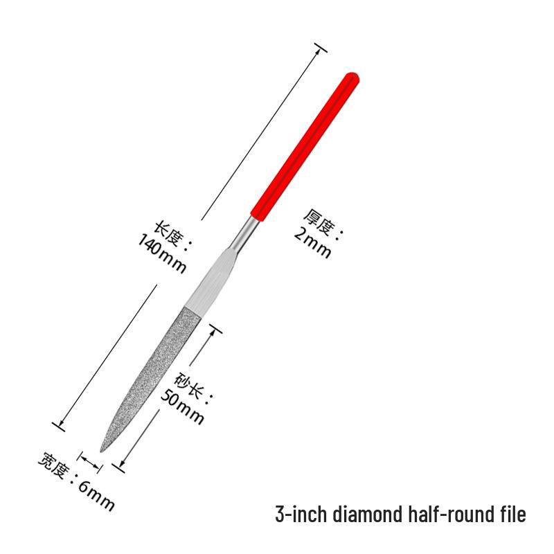 Titanium-Plated Fine Alloy Diamond File Set for Metal Grinding & Deburring