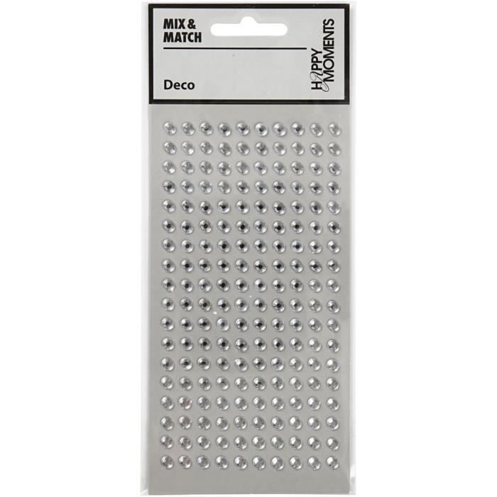 Pierres de strass rondes autocollantes avec une face biseauté et un dos plat. Réf 586042