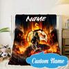 Custom Name Thunderous Warrior's Kombat Blanket bed sofa Blanket Flannel Blanket for Camping, Hiking, Picnic Essentials,gift for Fan family