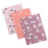 Daiko Sangyo Tenugui Hand Japanese Made In Komon Set of 3 Towels, Pattern, Japan, Women's Pattern, Pink, A,