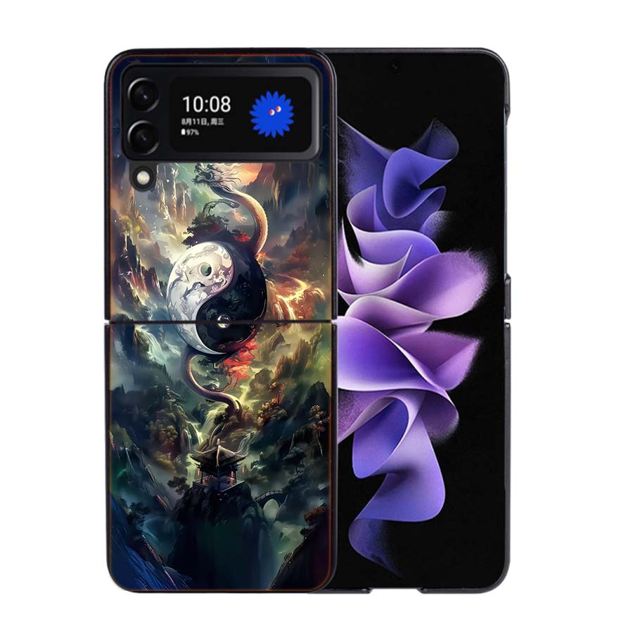 Баланс Стихий Вечный Инь-Ян Чехол для Телефона Для Samsung Z Flip 7 6 5G Galaxy Z Flip4 Z Flip5 Z Flip3 Чехол Черный Жесткий ПК