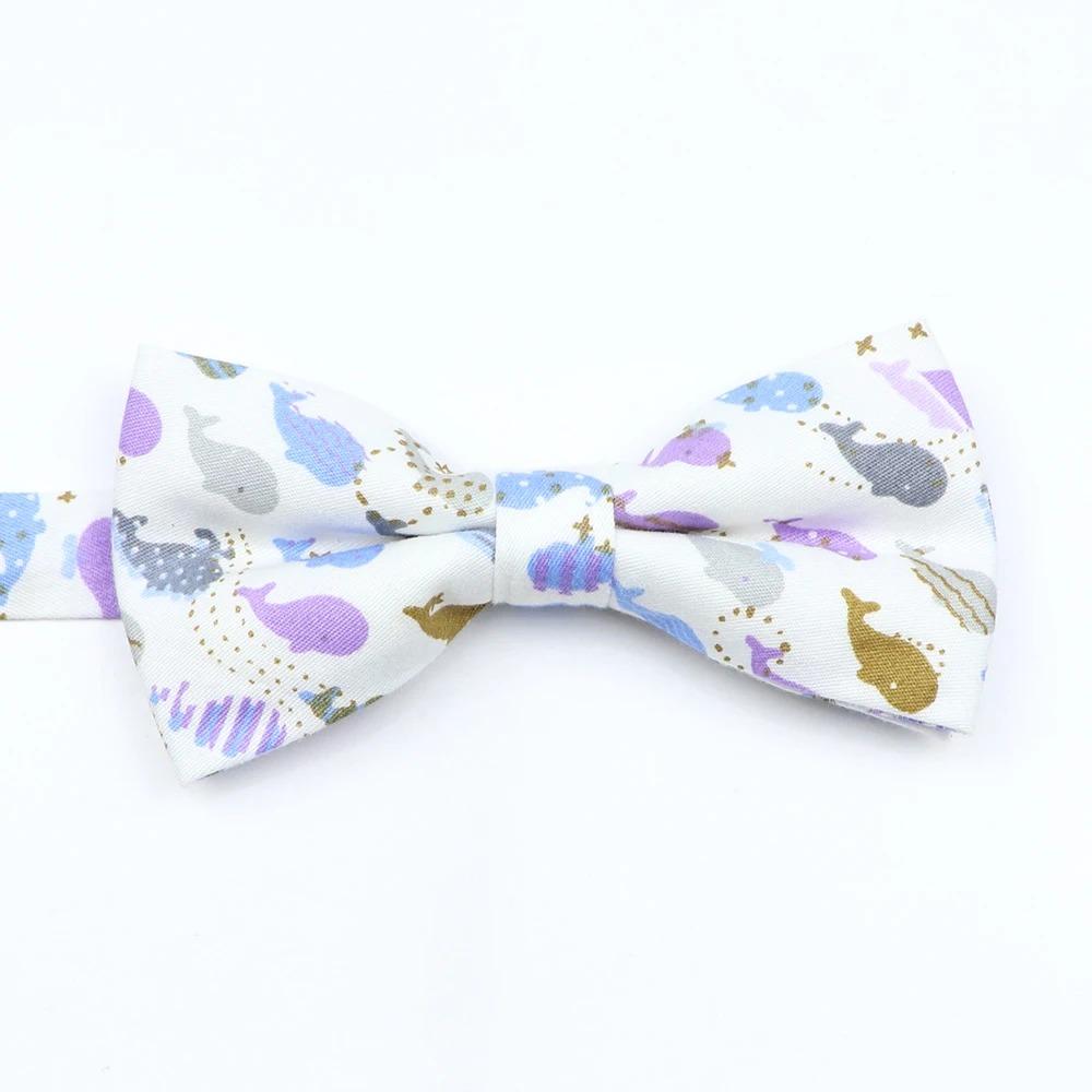 Floral Cotton Bowtie Elephants Whales Flower Pattern Parent Children Family Set Colorful Butterfly Wedding Party Accessory Gifts