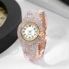 Винтажные часы с кристаллами Элегантные часы-браслеты с открытым браслетом Личность Кварцевые часы с цирконами Наручные часы Подарки
