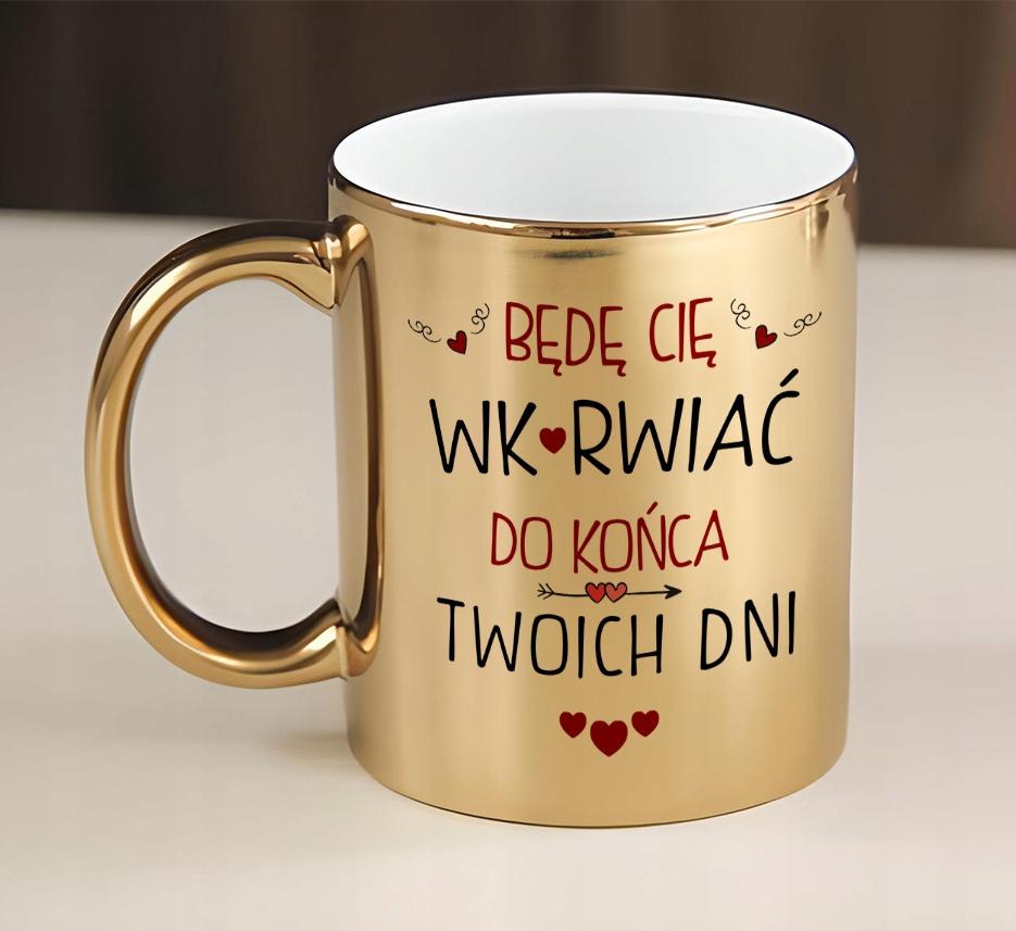 Prezent Na Walentynki Dla Niego Dla Niej Złoty Kubek Śmieszny Prezenty