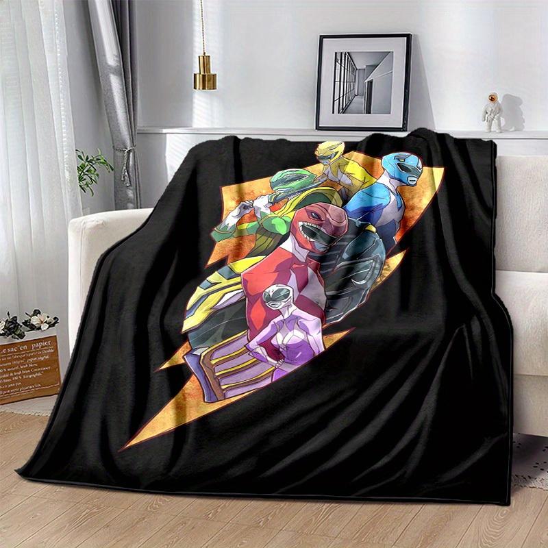 1pc Colorful Power Rangers Home Decor Blanket: Perfect Gift for Bedroom, Living Room, Travel, Camping, Car, Beach, Office Nap, Cozy Flannel Throw for