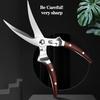 Heavy Duty Stainless Steel Kitchen Scissors Multipurpose Food Poultry Shears with Wooden Handle