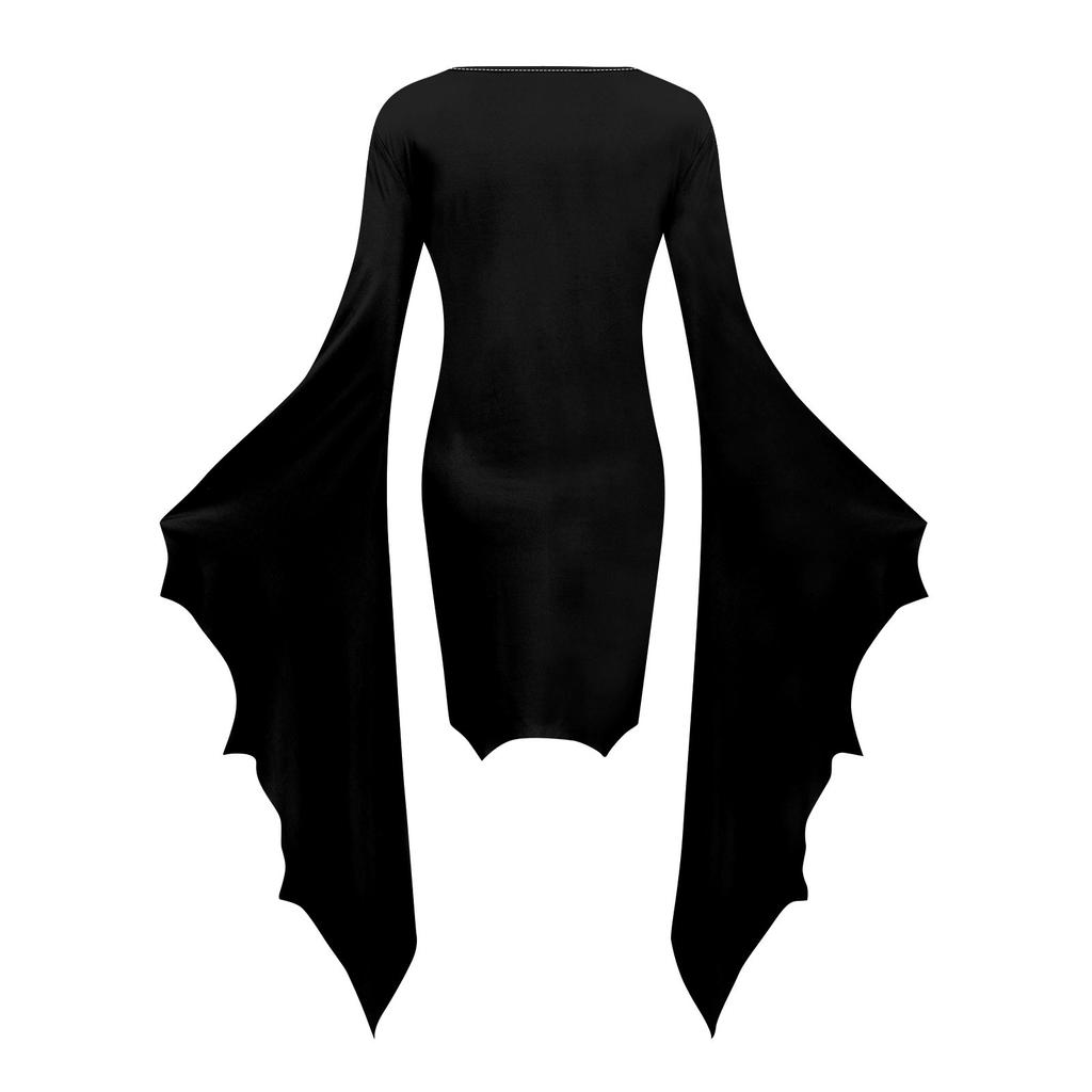 Женская мода готический панк летучая мышь рукава Хэллоуин принт нестандартное вечернее платье