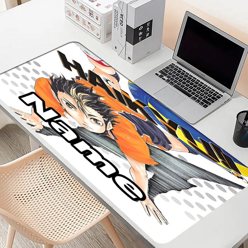 Custom Name Personalized Haikyu Pattern Mousepad, Laptop PC Desk Mat, Decorative Desk Mat for Home Keyboard Pad Gift