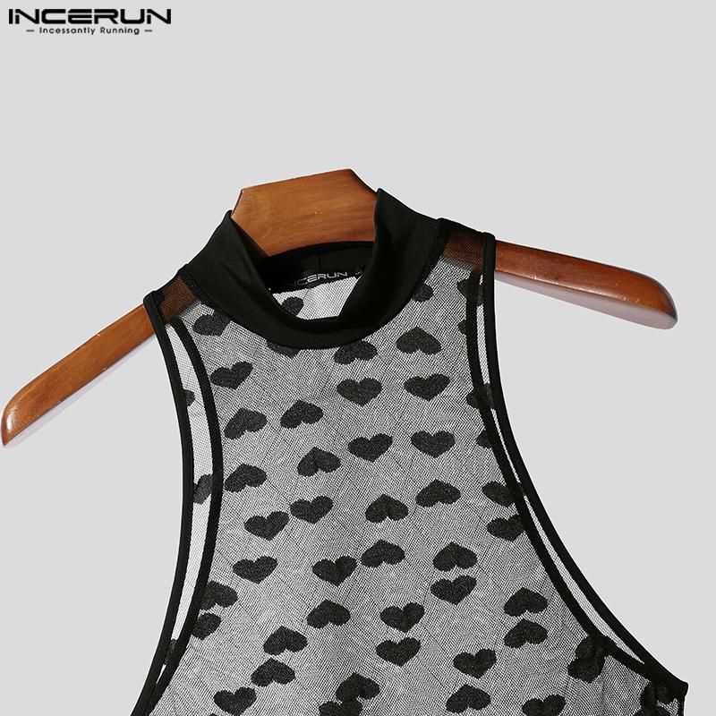 INCERUN Мужские комбинезоны без рукавов с сетчатыми вставками