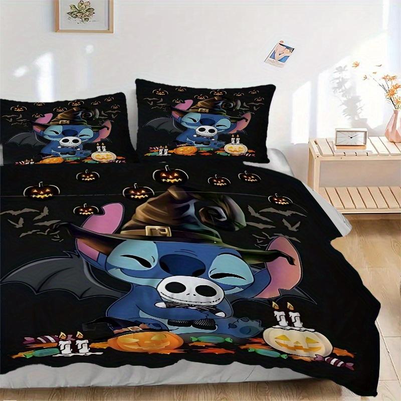 3pcs Stitch & Jack Bedding Set - 1 Soft Quilt Cover + 2 Pillowcases, Machine Washable - Suitable for All Seasons, Perfect Gift for Family and Fri