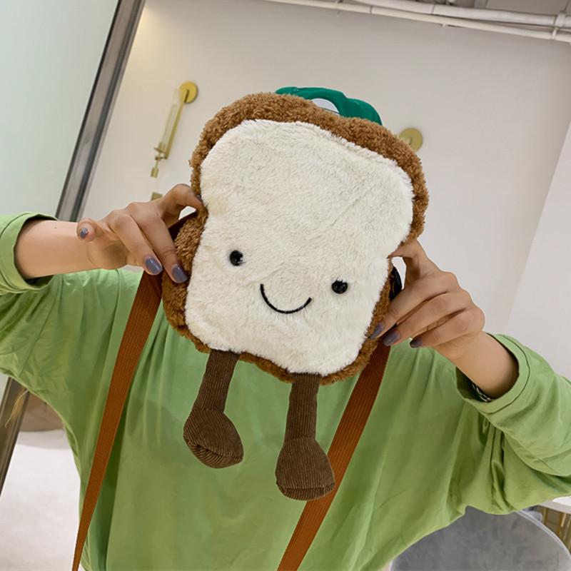 Toast Bread Duck Plush Bag Girl Student Messenger Bag Women Cute Shoulder ARI