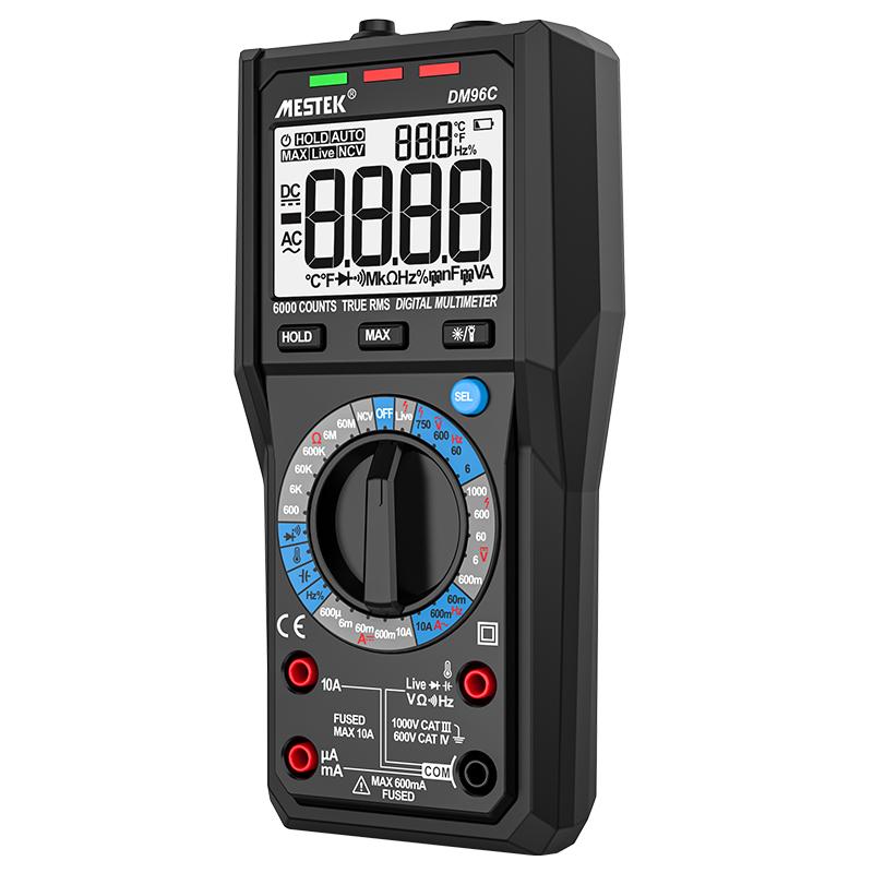 Digital Multimeter 6000 Counts with Auto Range AC/DC Voltage Current Temperature & Capacitance Measurement