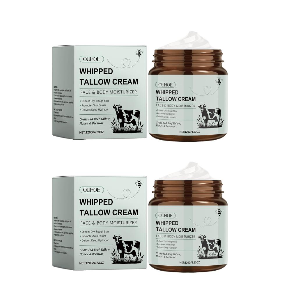 Whipped Tallow Cream Deep Nourish Fade Fine Lines Anti Aging Brighten Improve Dryness Natural Tallow Facial Moisturizing Cream