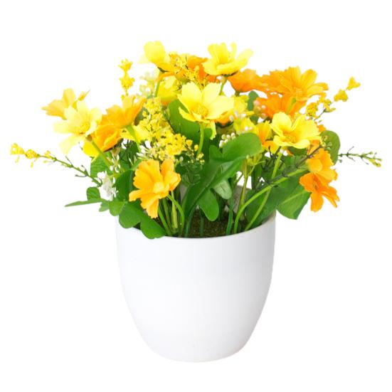 Имитация бонсай астры офисный декор для рабочего стола пластиковый красочный свежий искусственный цветок в горшке для вечеринок