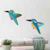 2Pcs Wooden Birds Wall Art Decor Hanging Ornament Decorative Multifunctional 15x12.4cm for Bedroom