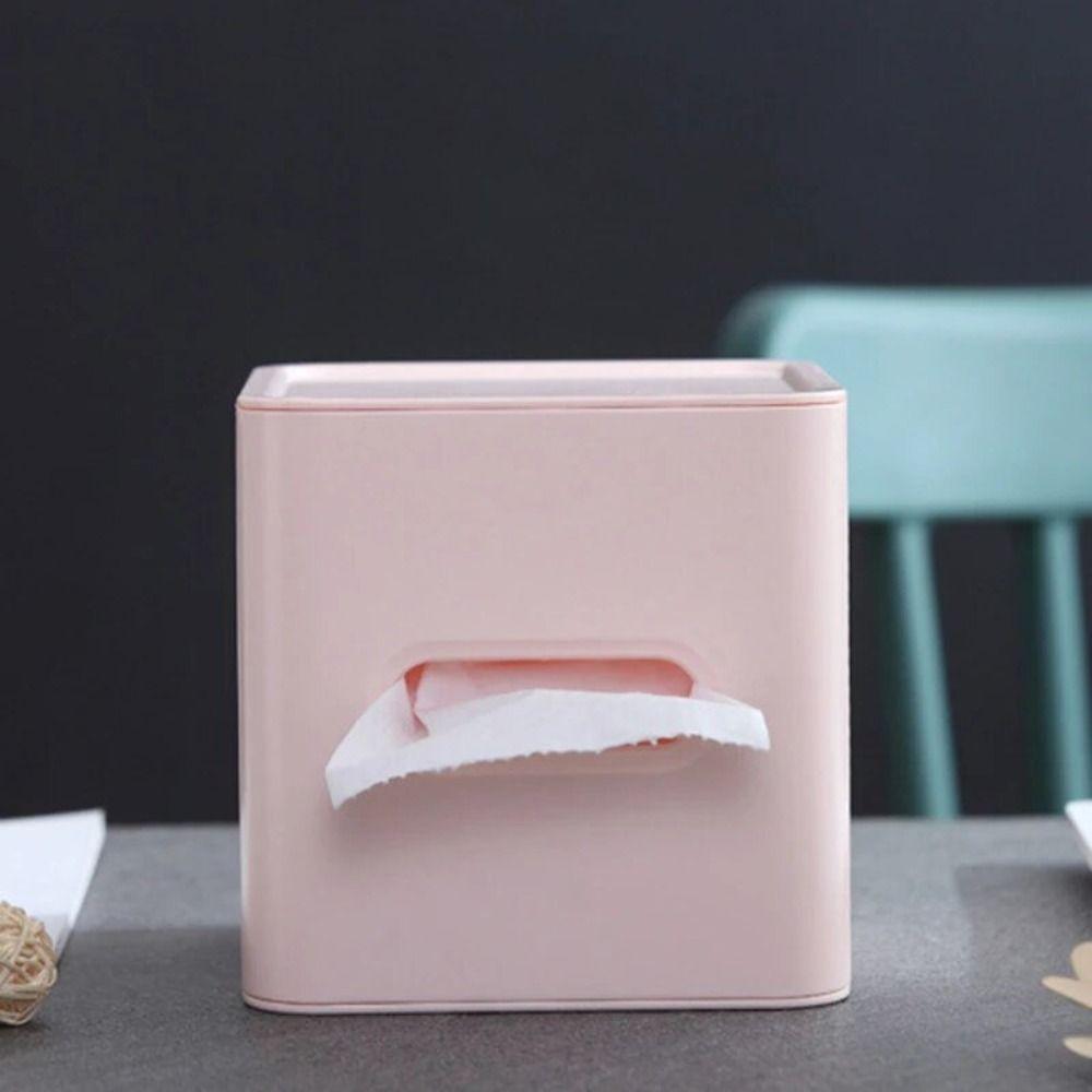 Plastic Square Napkin Box Simple Desktop Tissue Box Modern Roll Paper Holder Bathroom