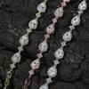 THE BLING KING Геометрический браслет-капля с фианитами Iced Out Кубический цирконий Свадебный браслет Женский Подарок на годовщину Роскошные украшения