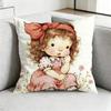 SSarah KKay Little Gir Square DoubleSided printed Pillow Case Bedroom Bedside Pillow Sofa Cushion Cover Gift