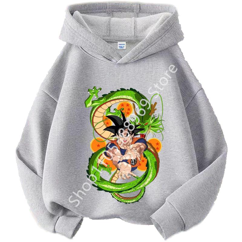 Kids Dragon Ball Z Gohan Print Hoodie Polyester Anime Tshirt Unisex Boys Girls Clothing 100 160cm Cartoon Pullover