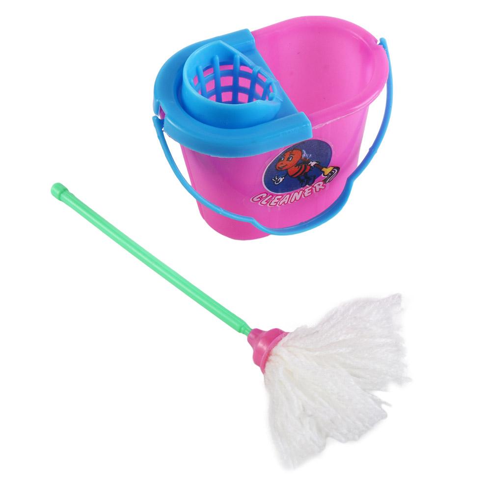 9pcs/set Mop DollHouse Household Cleaning Tools Pretend Play Miniature Sweep Toys  Ob11