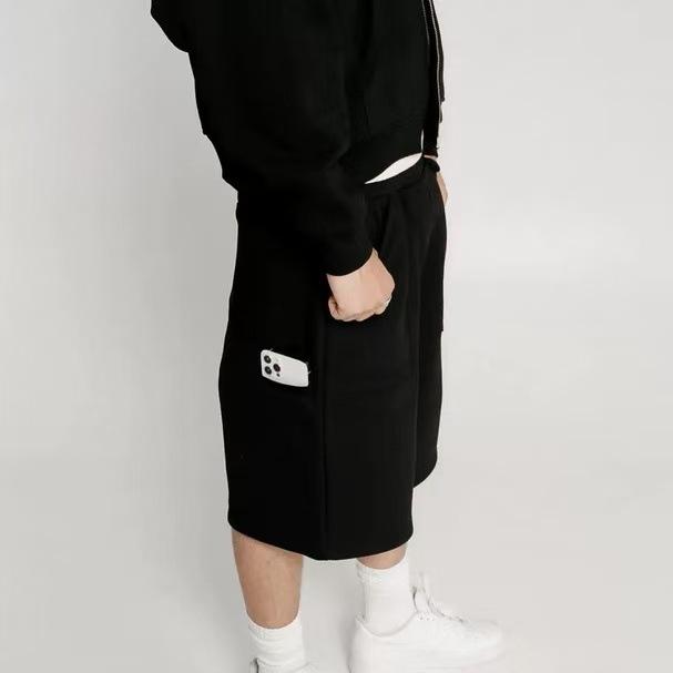Shorts cotton simple striped multi-pocket design spot drawstring youth versatile sweatpants