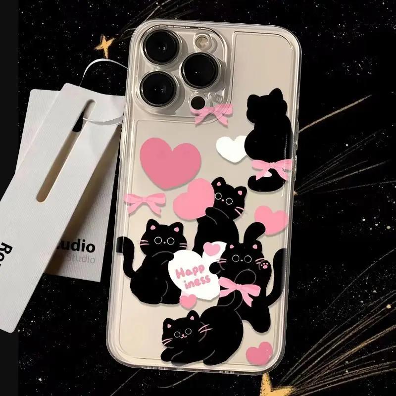 Чехол для Samusng Galaxy A56 A55 A54 A35 A36 A26 A16 A15 A14 A34 A53 S25 S24 S23 Ultra Plus S20 S21 S24 FE Милый Чехол-Рисунок Кошки