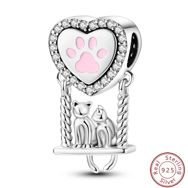 Милая серия «Кошка и собака» Медные шармы «Луна», «Бабочка», «Отпечаток лапы» 3 мм Сделай сам Изготовление изящных ювелирных изделий Подарки