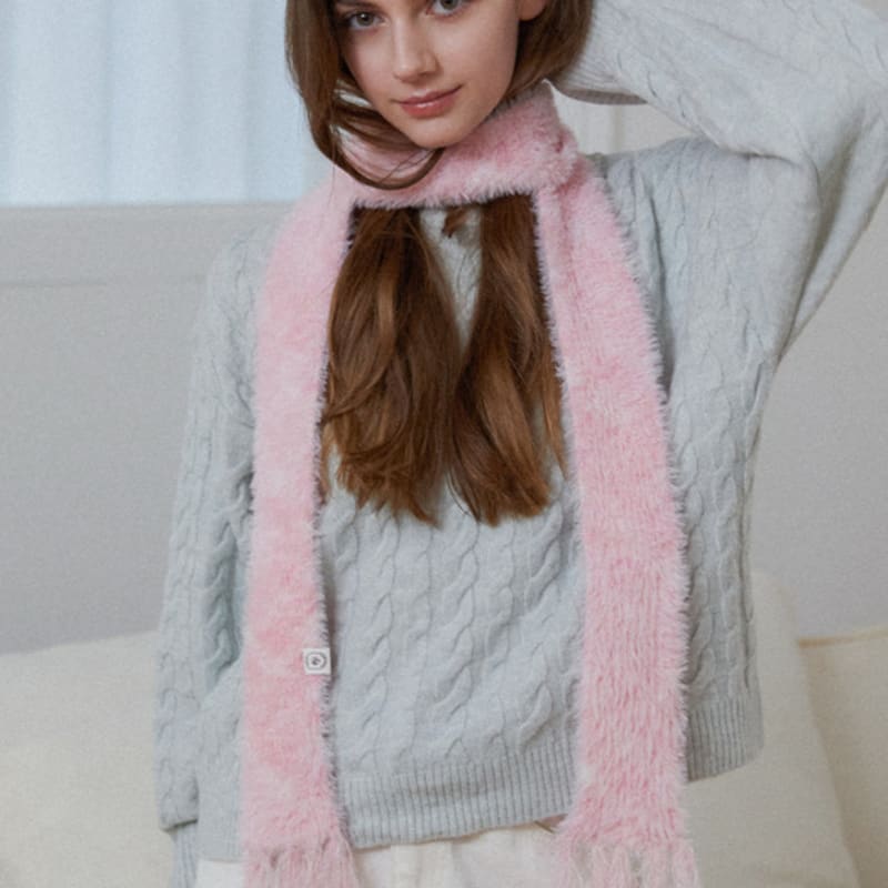 Tatiana Цветовое смешение, кисточки, тонкий меховой шарф-муфта MF8111, 2 цвета