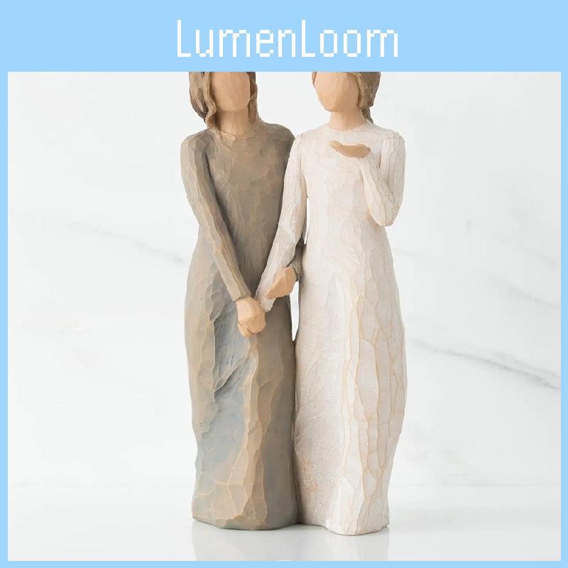 Рука Дерево Ива Расписанная Смола Сестра Рядом Фигурка Кукла Декоративный Подарок