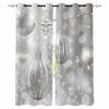 Christmas Grey Lantern Blackout Curtains For Living Room Bedroom Window Treatment Blinds Drapes Kitchen Curtains