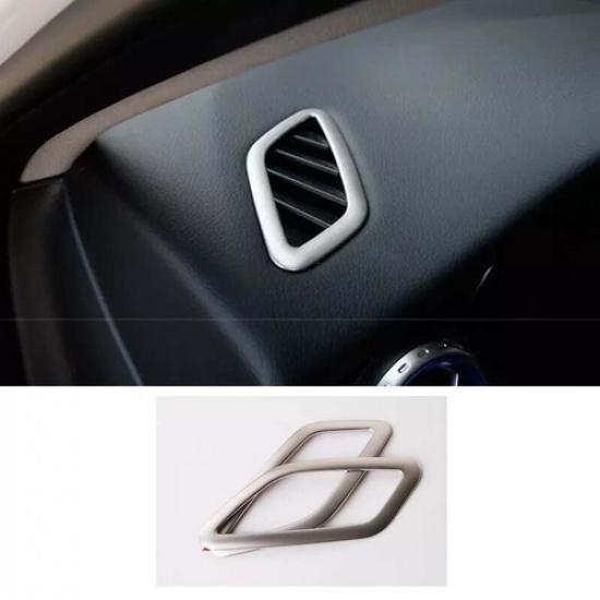 Silver -22 Dashboard Side Outlet Vent Covrs Trim Steel For Benz A-Class W177