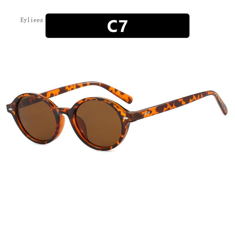 Винтажные овальные солнцезащитные очки Женские Роскошные Дизайнерские Маленькие Овальные Солнцезащитные Очки Ретро Мужские Заклепки Солнцезащитные Очки Oculus роскошный дизайнер