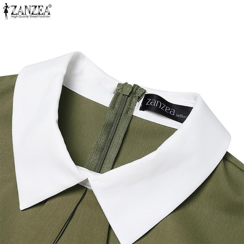 ZANZEA Женское летнее повседневное элегантное платье с коротким рукавом