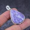 Natural Lepidolite Stone Handmade 925 Sterling Silver Jewelry Pendant 1.97" G6S85