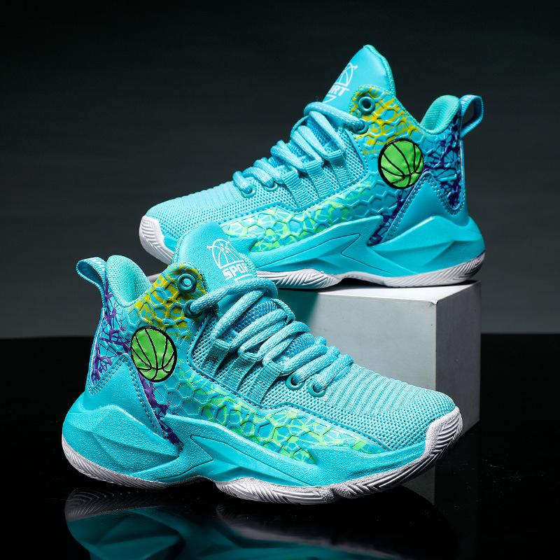 Детские профессиональные баскетбольные кроссовки Jinjiang 2025 новые сетчатые кроссовки для мальчиков, подростковые тренировочные кроссовки для детей среднего и старшего возраста, спортивная обувь