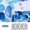Shower Curtain Watercolor Blue Gradient Dot Print Waterproof Polyester Bath Curtain, Modern Abstract Bathroom Decor With Hooks