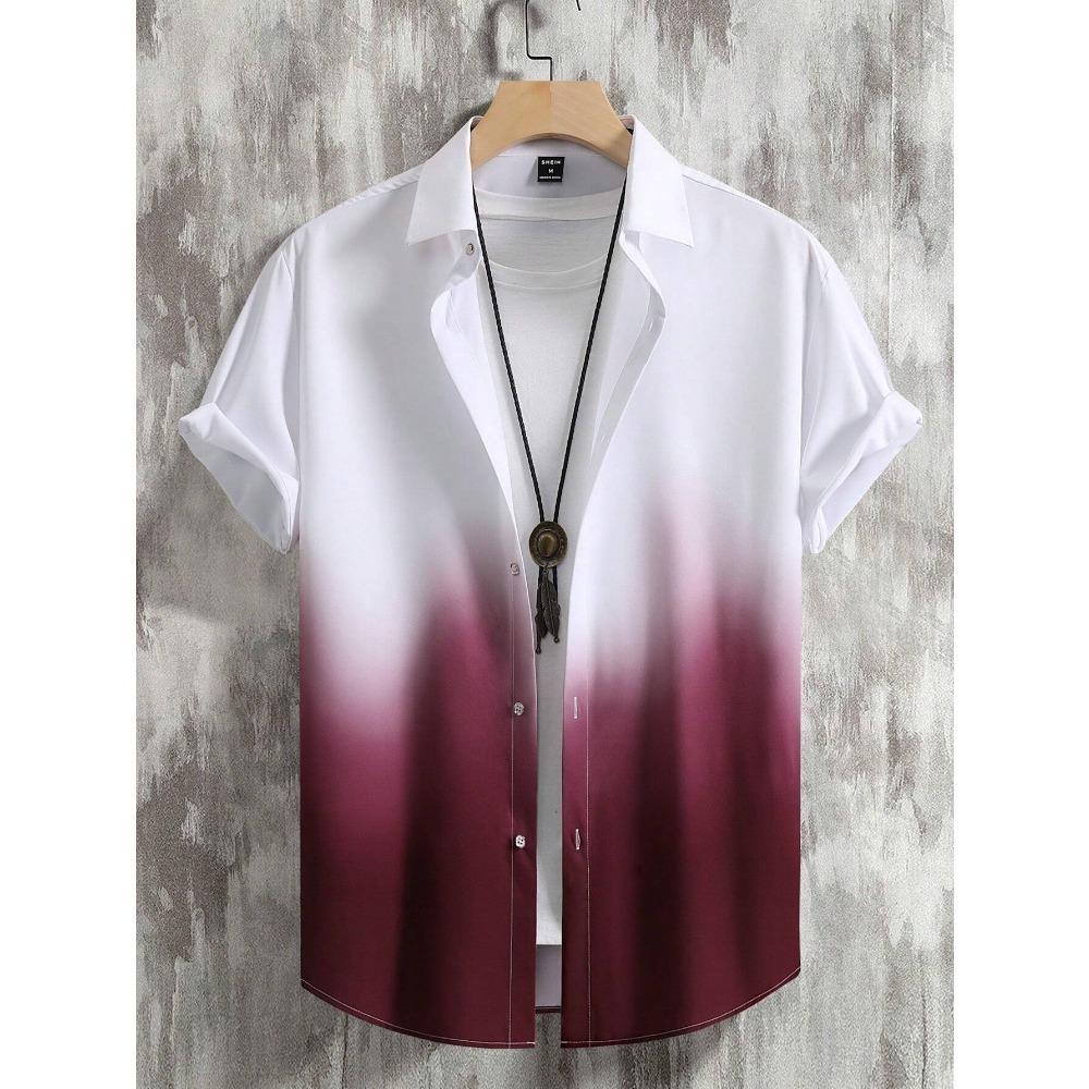 Manfinity Homme Мужская рубашка на пуговицах Ombre без футболки, повседневная рубашка с коротким рукавом для мужа
