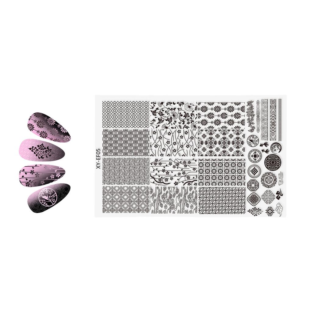 Профессиональные пластины для стемпинга ногтей, цветочные, для французского кончика, шаблоны для дизайна, нержавеющая сталь, для DIY домашнего маникюра, многоразовый инструмент